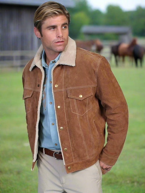 Wyoming Cowboy Boar Suede Jacket by Scully in 3 Color Choices in Size S, M, L, XL, 2X, 3X, or 4X