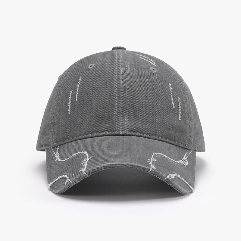 Raw Hem Adjustable Cap Charcoal One Size