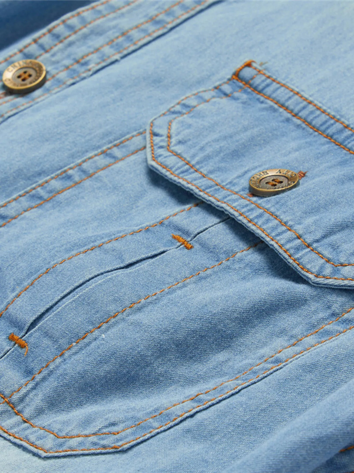 Vintage Wash Long Sleeve Denim Shirt
