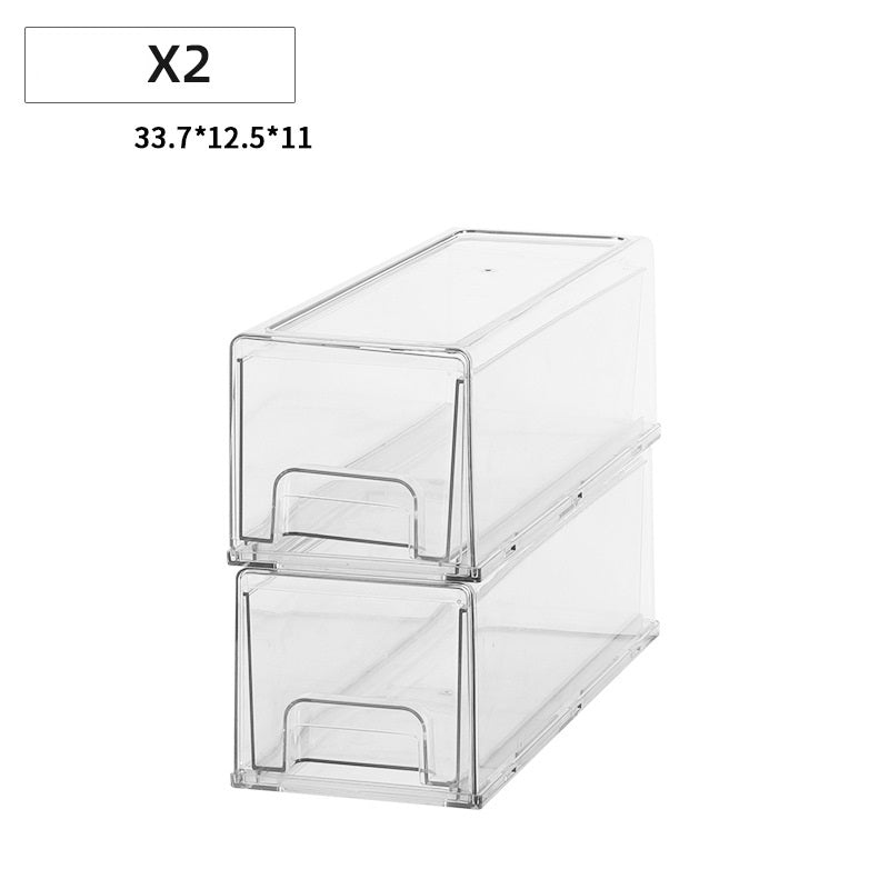 Refrigerator Fresh Keeping Storage Boxes Transparent S 2PCS