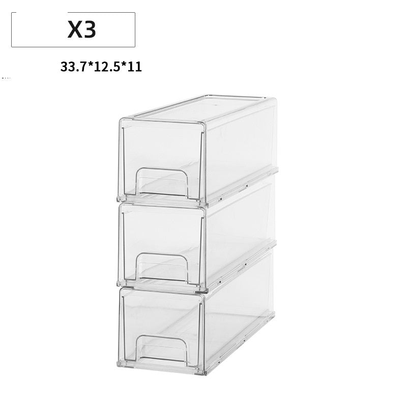 Refrigerator Fresh Keeping Storage Boxes Transparent S 3PCS