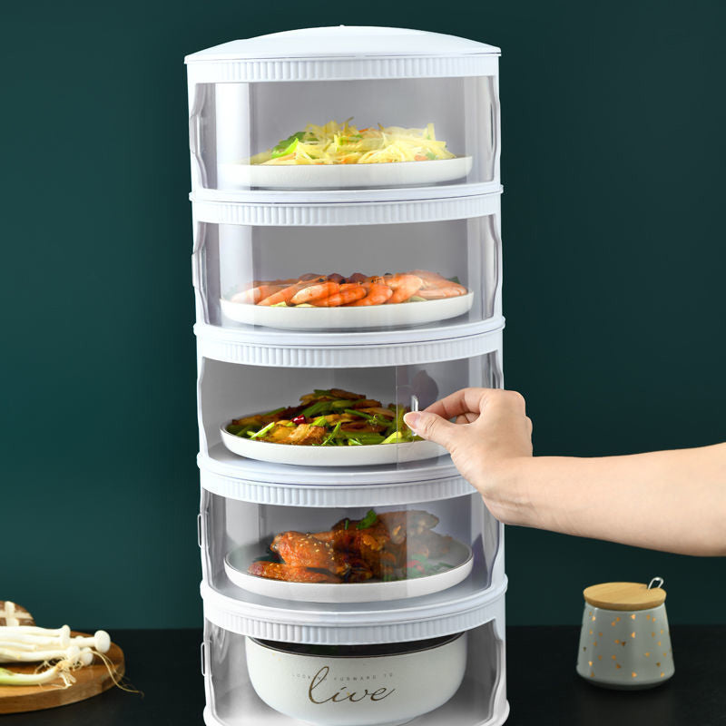 Stackable Food Dome Multi-Layer Transparent Food Insulation Cover Dustproof for Home Kitchen or Refrigerator