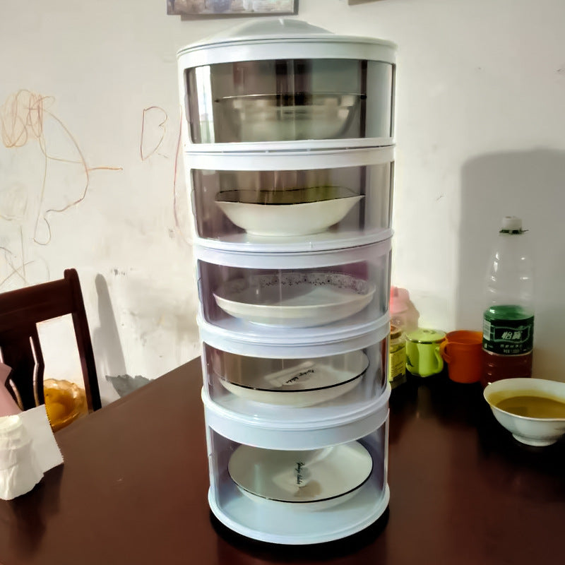 Stackable Food Dome Multi-Layer Transparent Food Insulation Cover Dustproof for Home Kitchen or Refrigerator