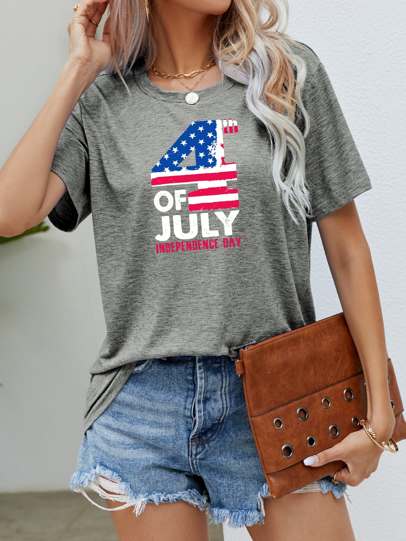 4th OF JULY INDEPENDENCE DAY Graphic Tee Mid Gray