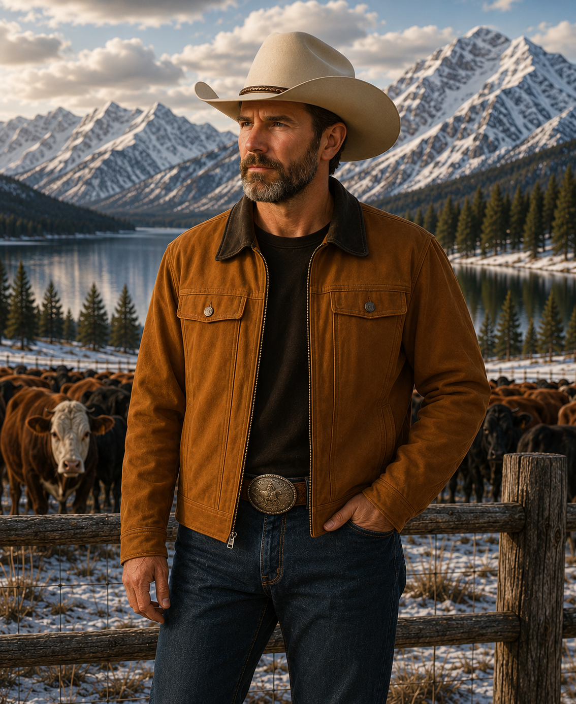 Bourbon Lamb Suede Jacket