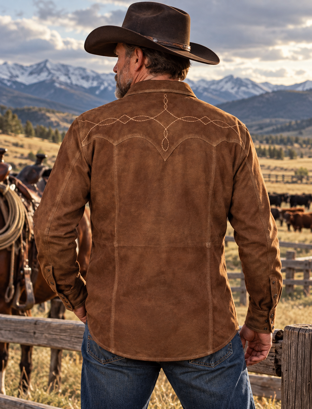 Rocky Mountain Gold Suede Shirt Jacket