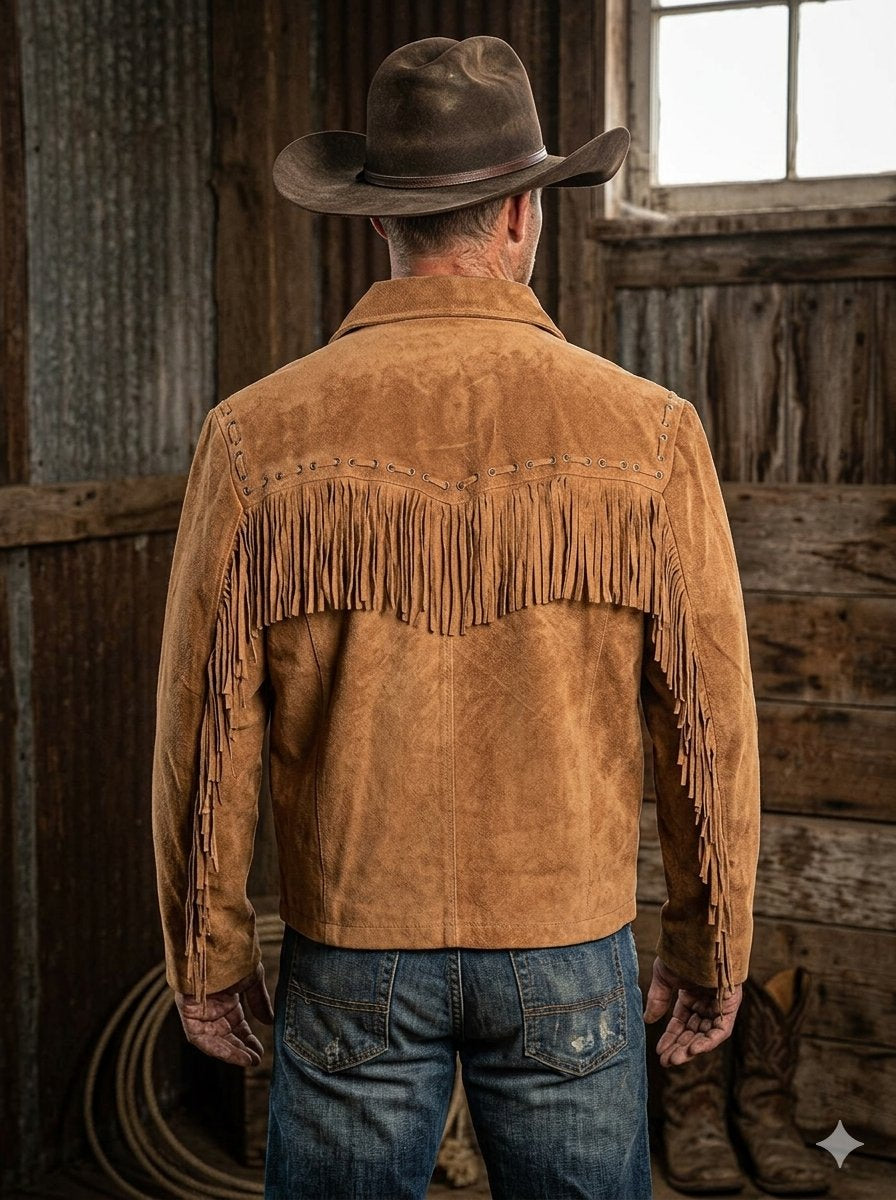 Boar Suede Fringe Jacket for Men