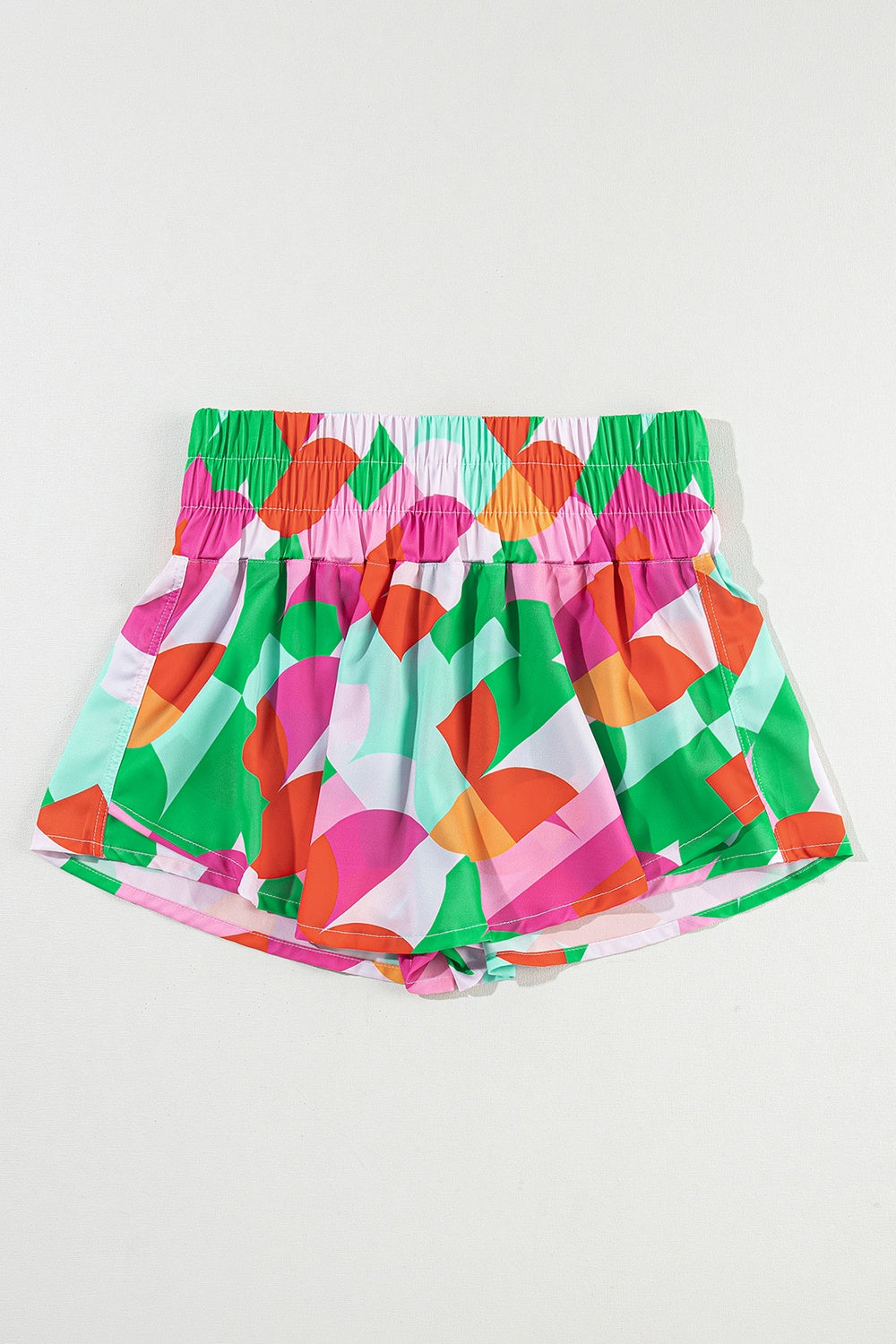 Smocked Contrast Print High Waist Skort in Size S, M, L, XL