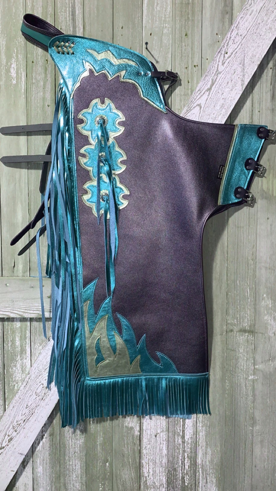 Roughstock Metallic Professional Rodeo Chaps by Saddle Barn in 3 Color Choices