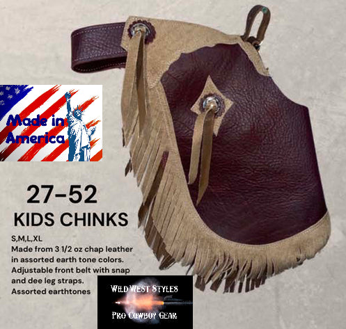 Kids Leather Chink by Saddle Barn in Size S, M, L