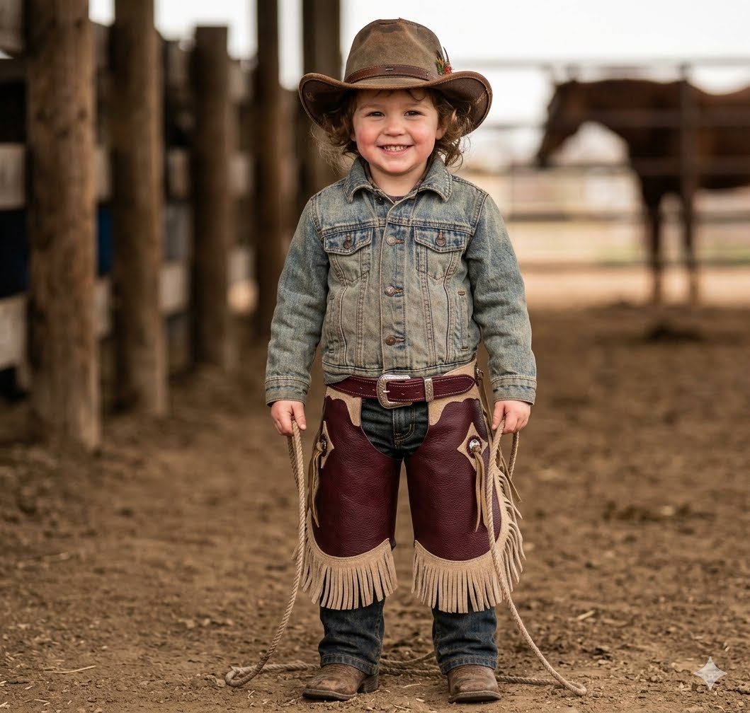Kids Leather Chink by Saddle Barn in Size S, M, L