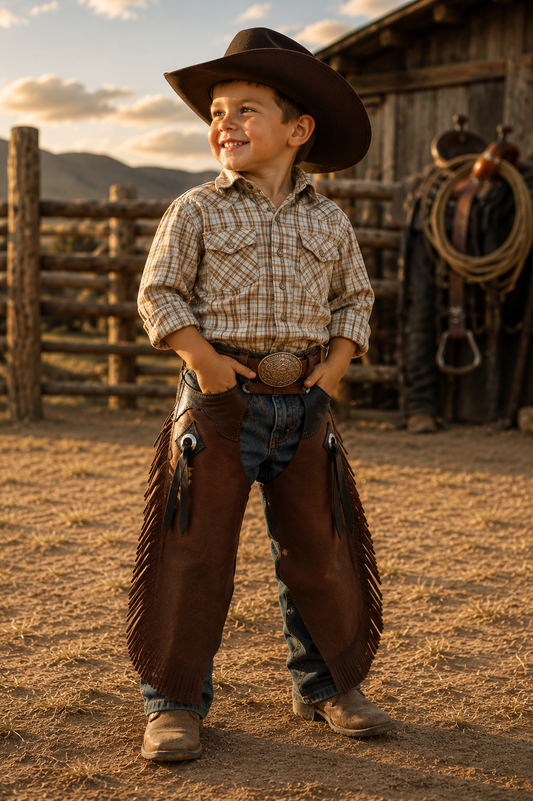 Kids Leather Chink by Saddle Barn in Size S, M, L