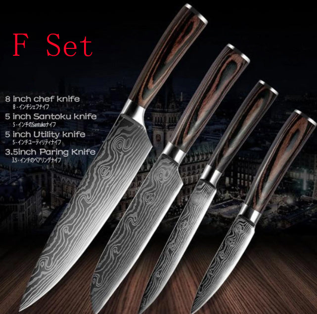 Chef Knives Kitchen Knives Cleaver and Slicing Knives F Set