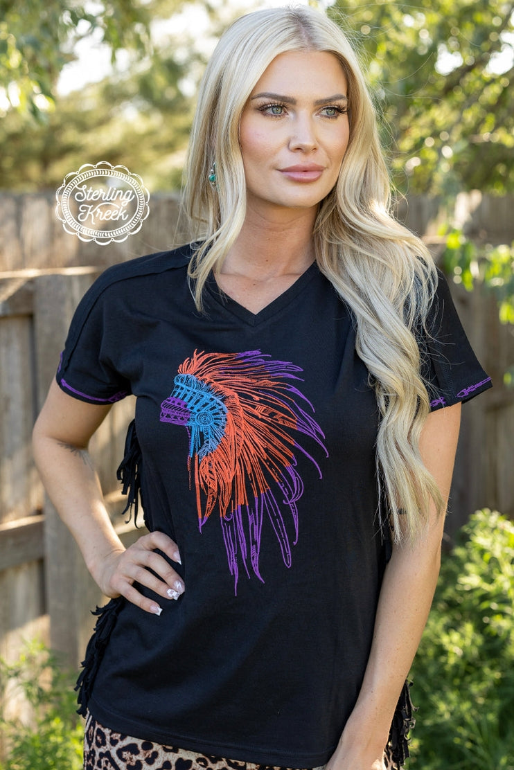 Embroidered Cherokee Nation Top by Sterling Kreek in Size XS, S, M, L, XL, 2XL, 3XL