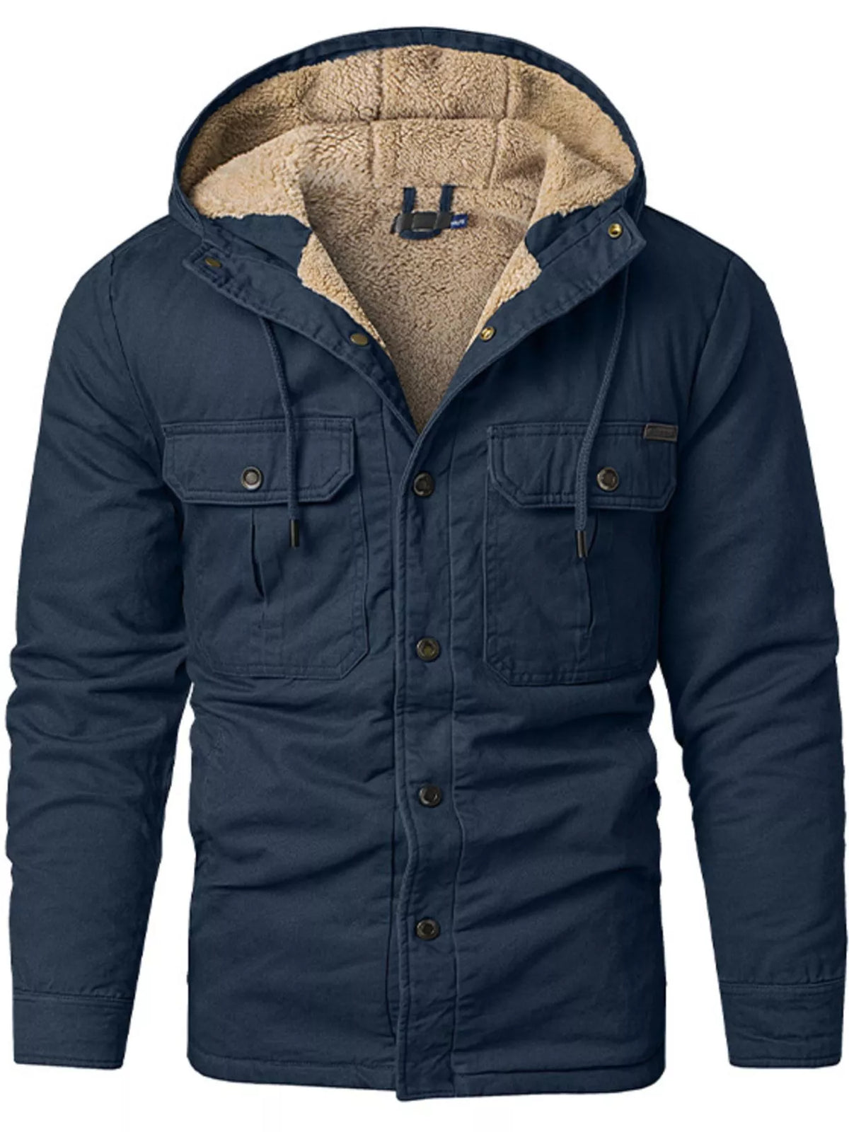 Men's Sherpa Lined Hooded Jacket Blue