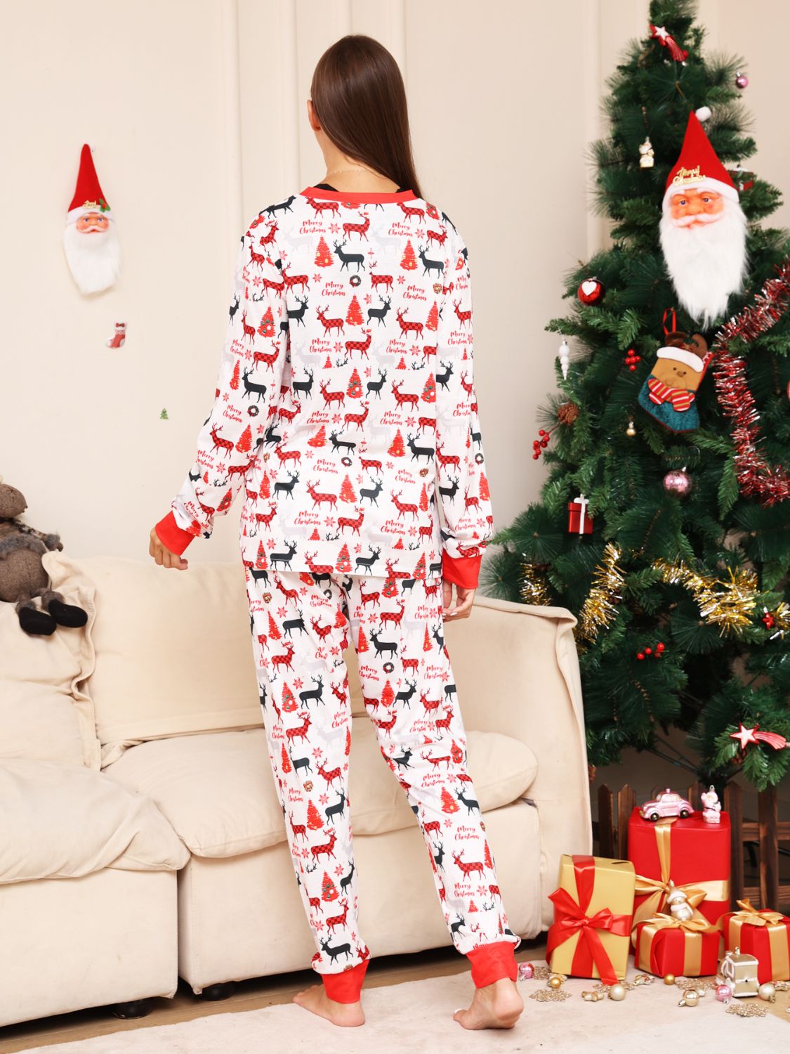 Reindeer Print Pajamas Set