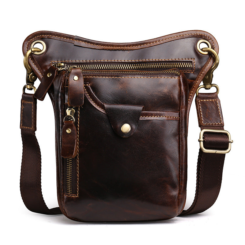 Crazy Horse Leather Satchel Bag Coffee