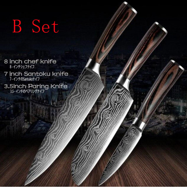 Chef Knives Kitchen Knives Cleaver and Slicing Knives B Set