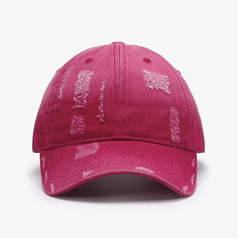 Adjustable Cotton Baseball Hat Deep Rose One Size