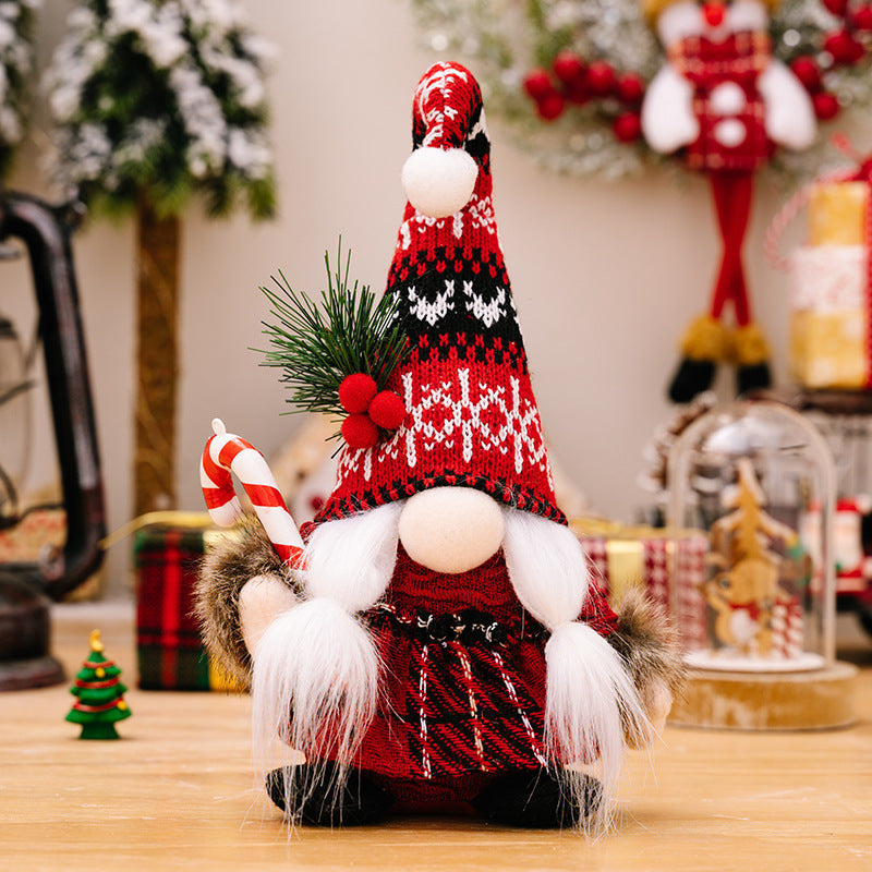 Pom-Pom Trim Pointed Hat Faceless Gnome