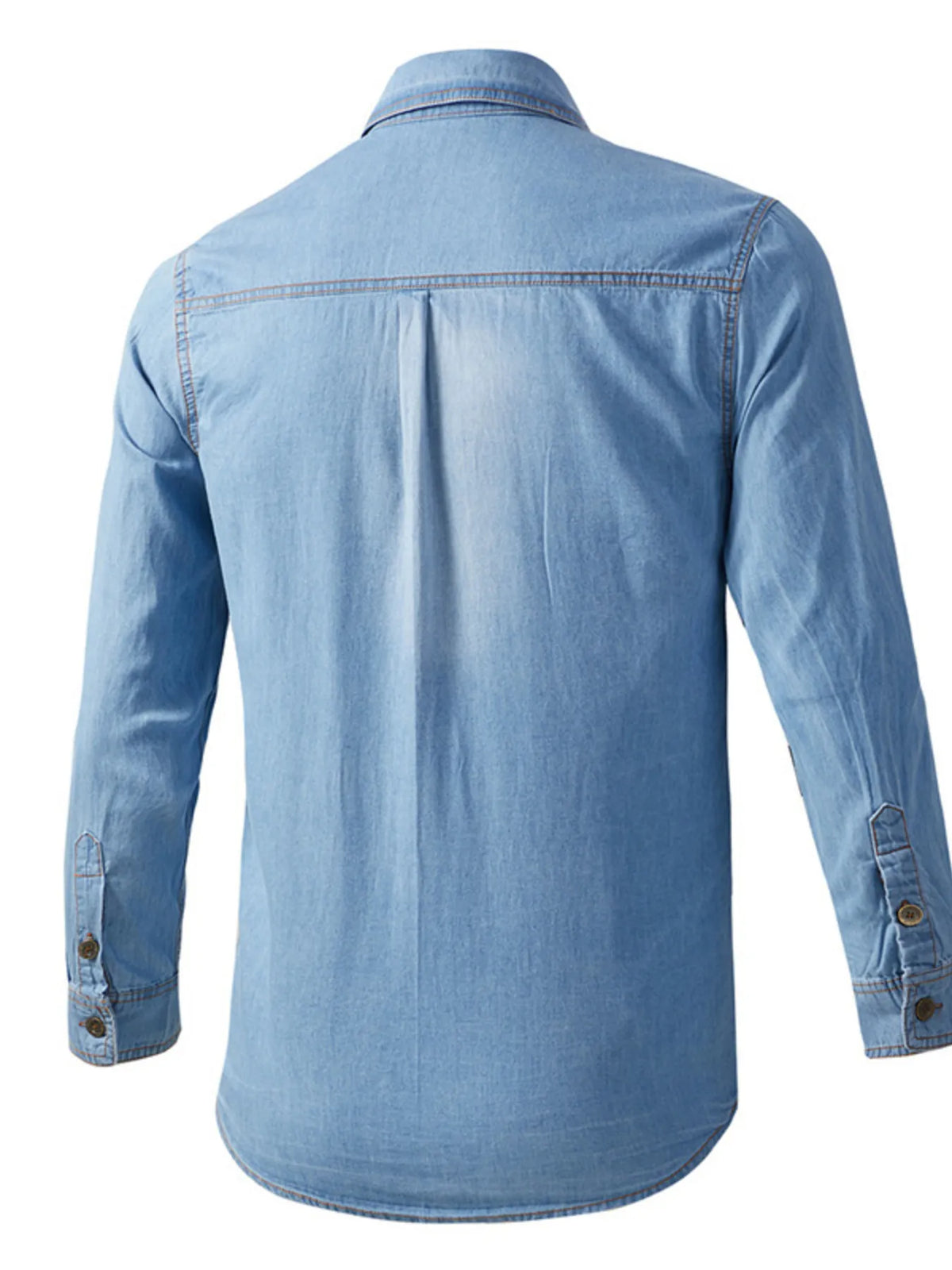 Vintage Wash Long Sleeve Denim Shirt