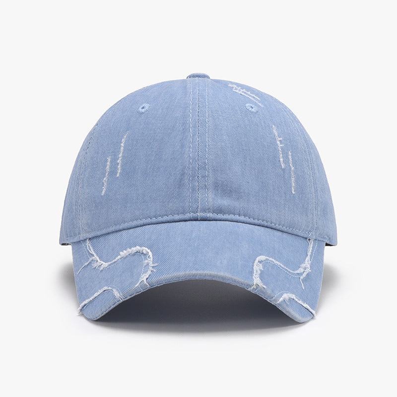 Raw Hem Adjustable Cap Misty Blue One Size