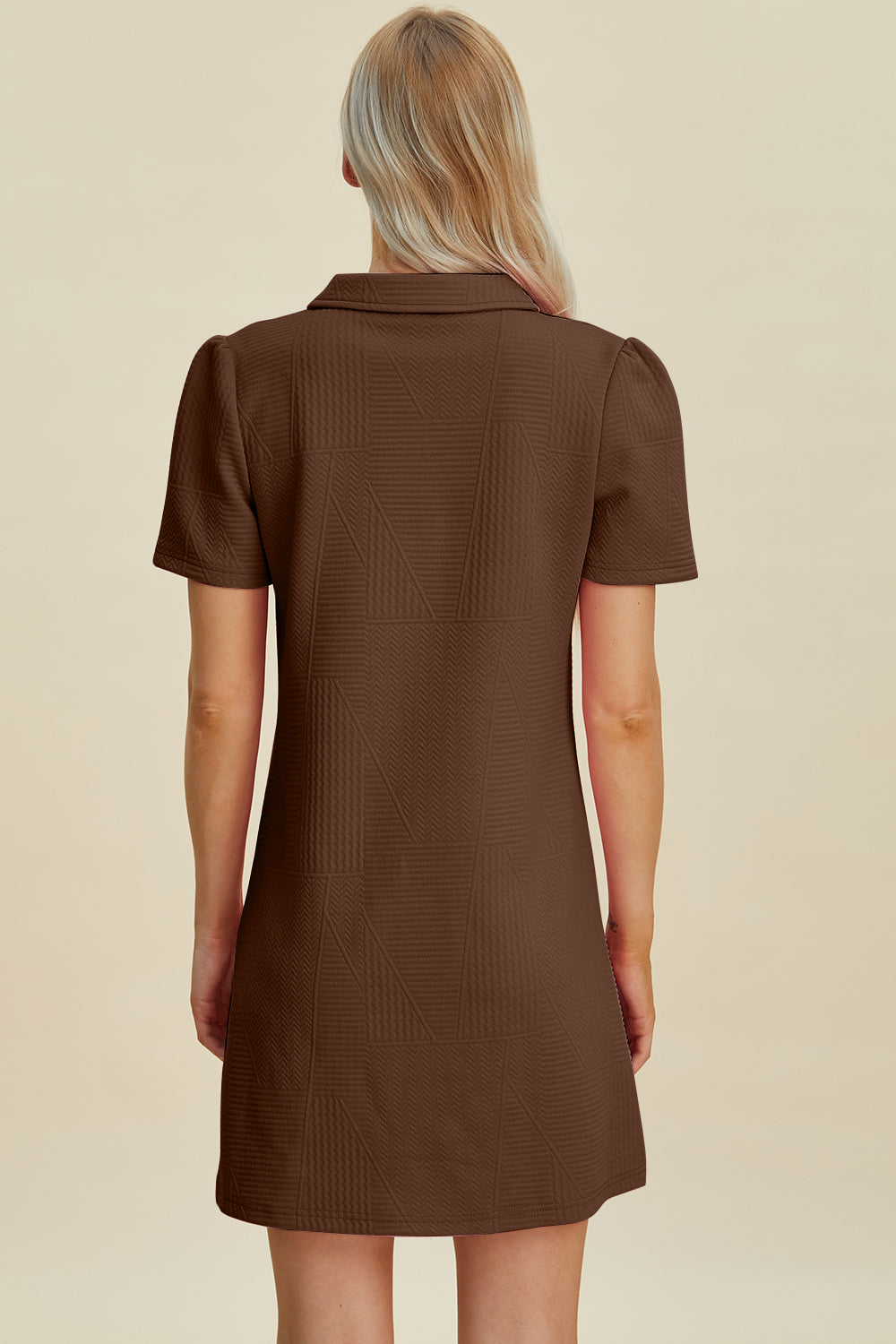 Double Take Textured Short Sleeve Dress in 5 Color Choices in Size S, M, L, XL, 2XL, 3XL