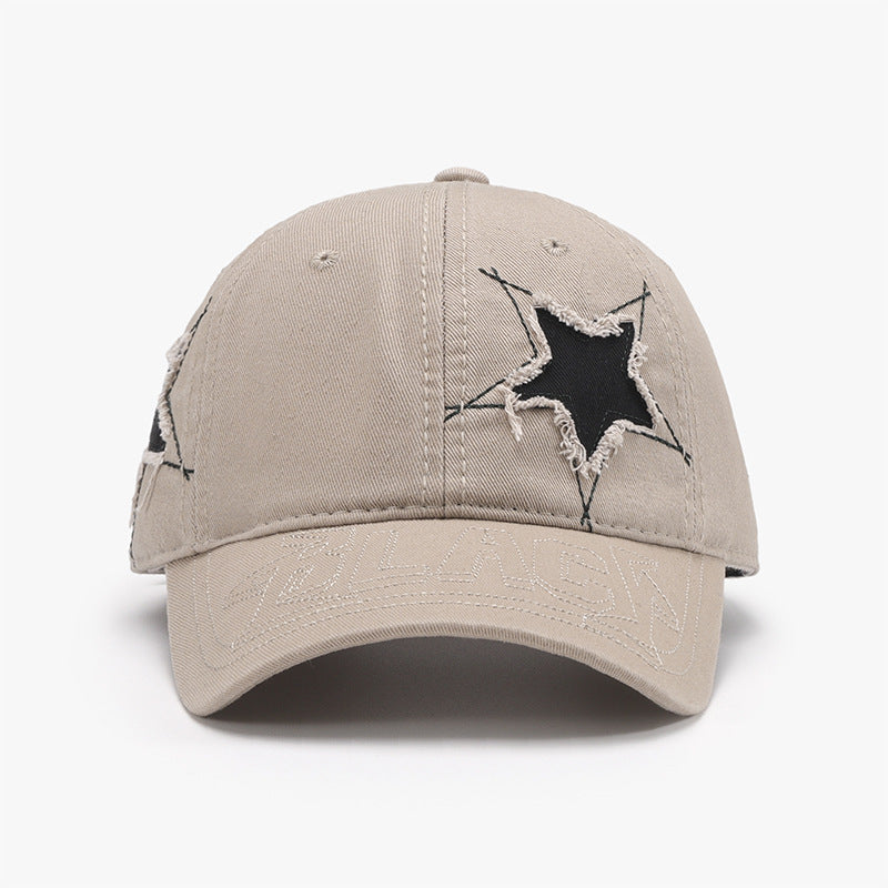 Adjustable Star Raw Hem Cap in 8 Color Choices Dust Storm One Size