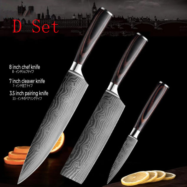 Chef Knives Kitchen Knives Cleaver and Slicing Knives D Set