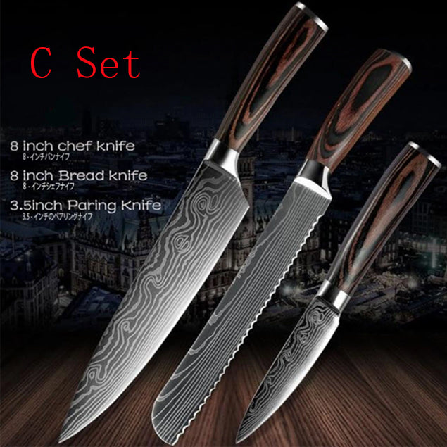 Chef Knives Kitchen Knives Cleaver and Slicing Knives C Set