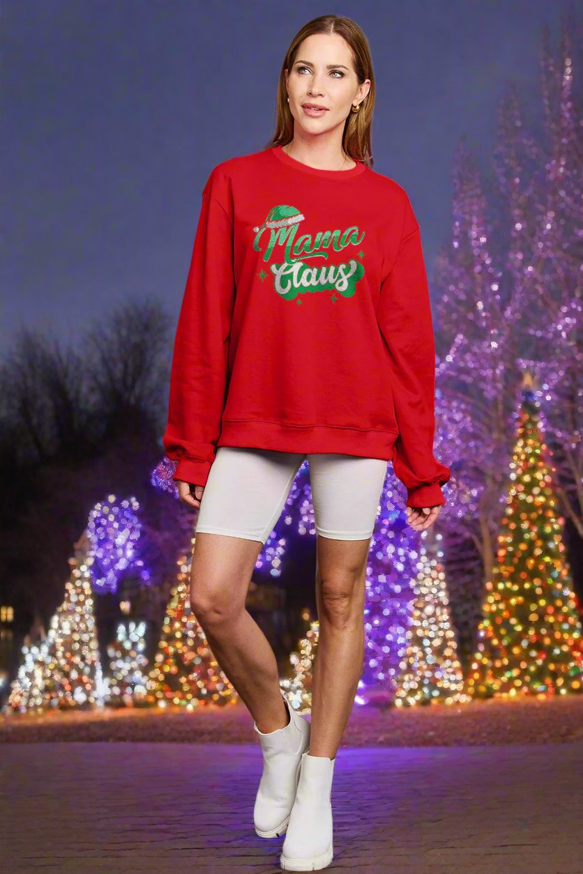 Mama Claus Round Neck Sweatshirt