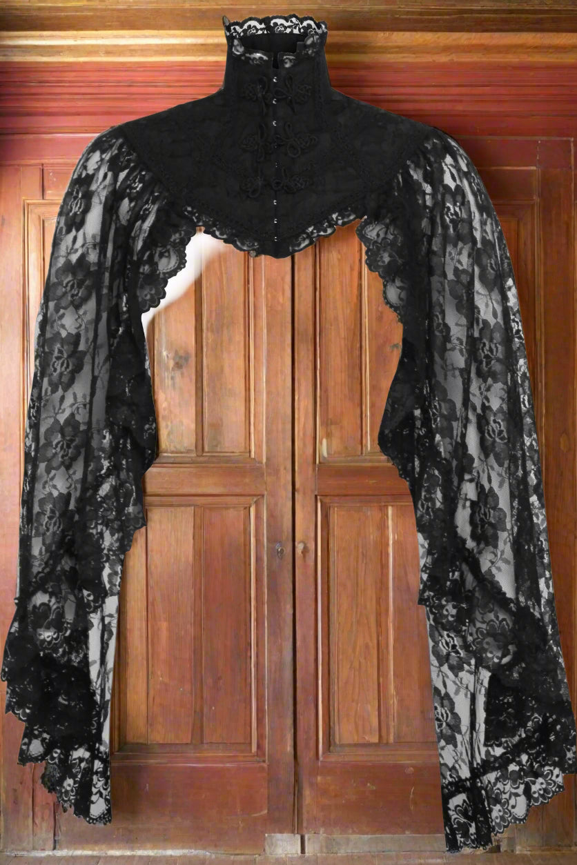 Black Lace Sleeved Bolero Jacket