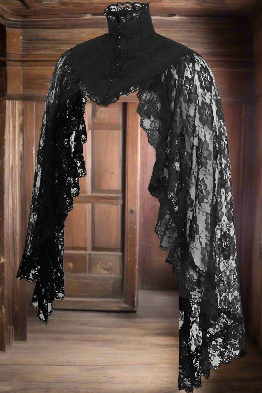 Black Lace Sleeved Bolero Jacket