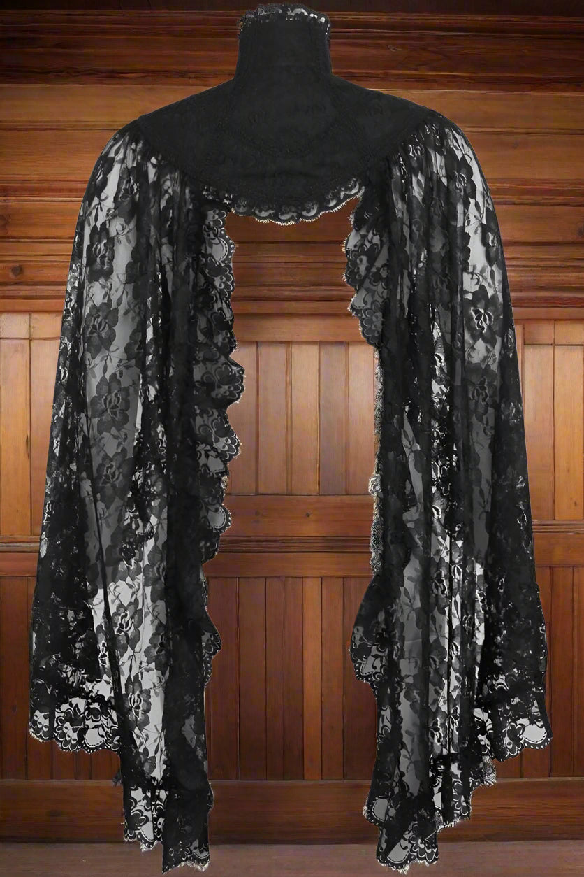 Black Lace Sleeved Bolero Jacket