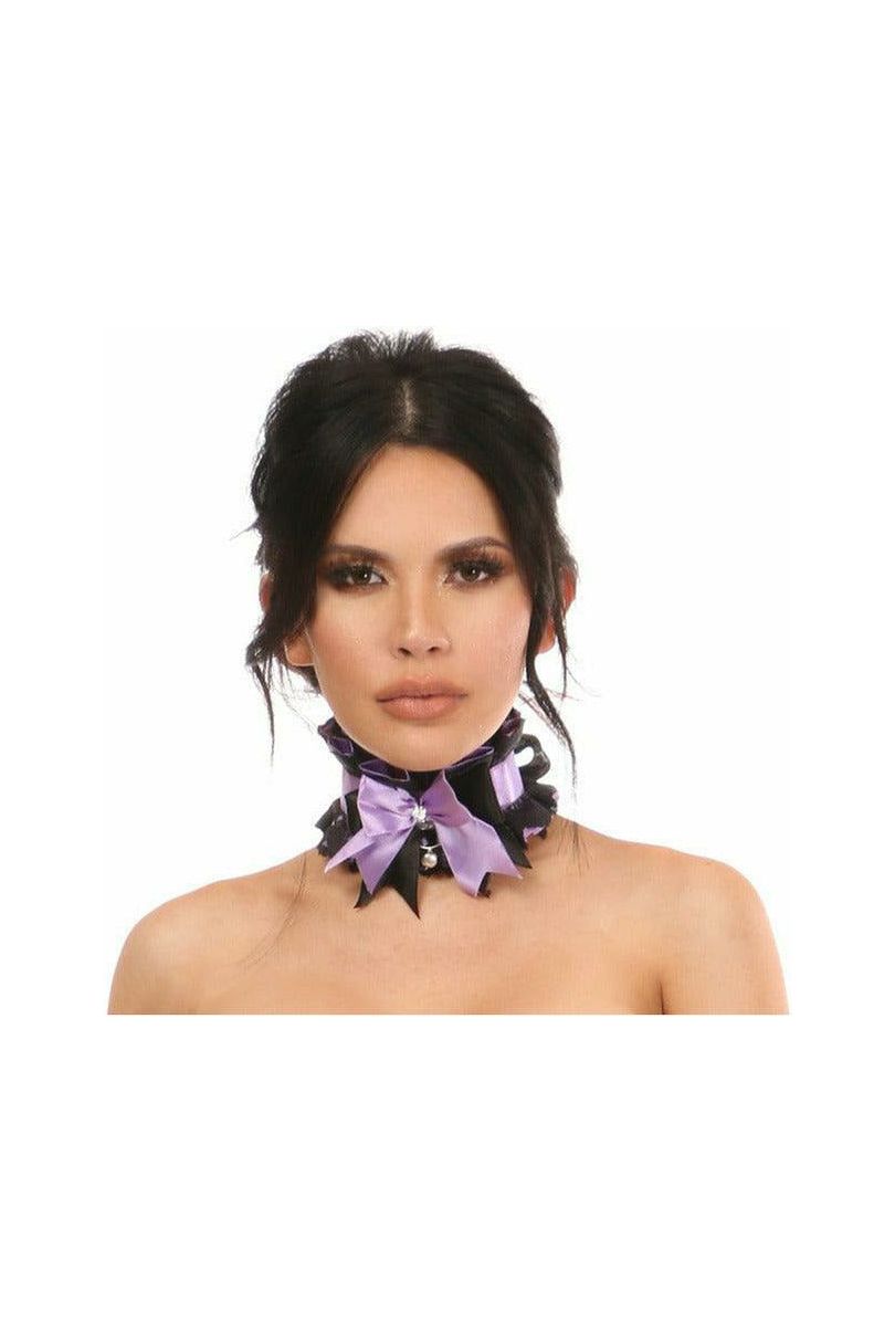 Kitten Collection Lavender/Black Lace Choker by Daisy Corsets in Size Regular or Queen