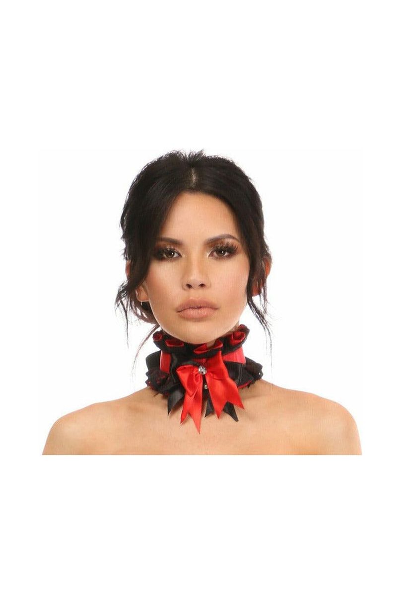 Kitten Collection Red/Black Lace Choker by Daisy Corsets in Size Regular or Queen