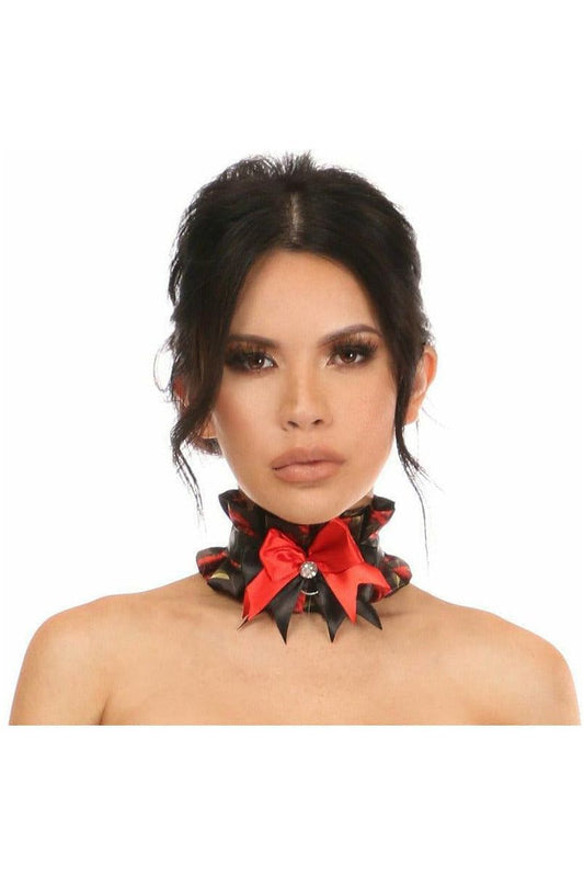 Kitten Collection Red Roses Satin Choker by Daisy Corsets in Size Regular or Queen