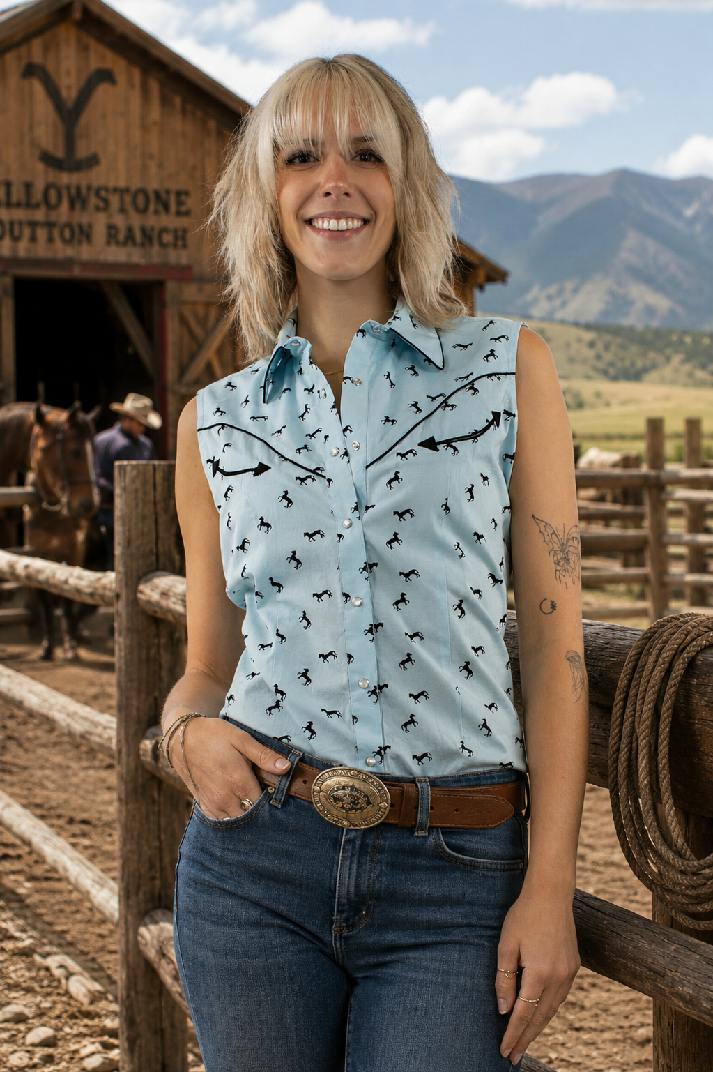 Sleeveless Horse Print Top