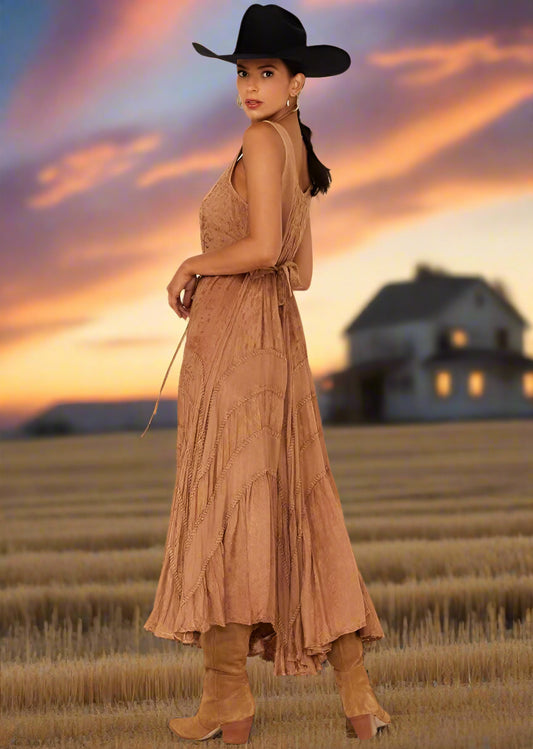 Romance at Yellowstone Beige Dress