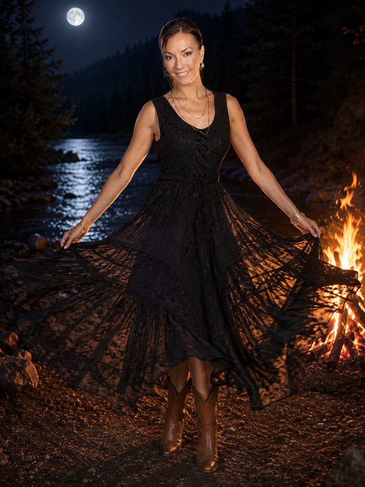 Romance at Yellowstone Black Dress