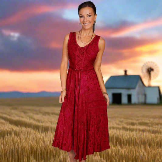 Romance at Yellowstone Burgundy Dress