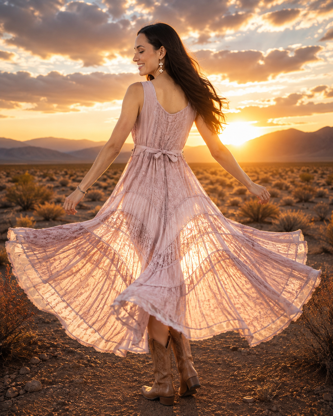 Romance at Yellowstone Dusty Pink Dress