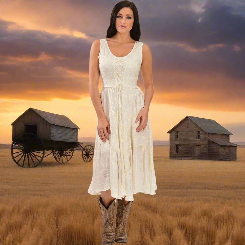 AMERICAN COWGIRL WOVEN MIDI DRESS
