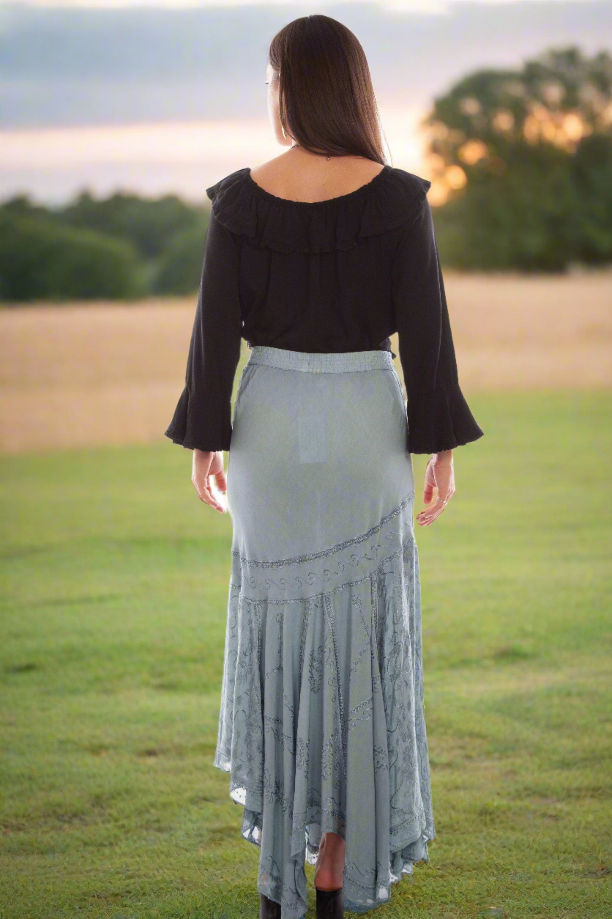 Beautifully Embroidered Honey Creek Long Skirt by Scully in Size XS, S, M, L, XL, or XXL