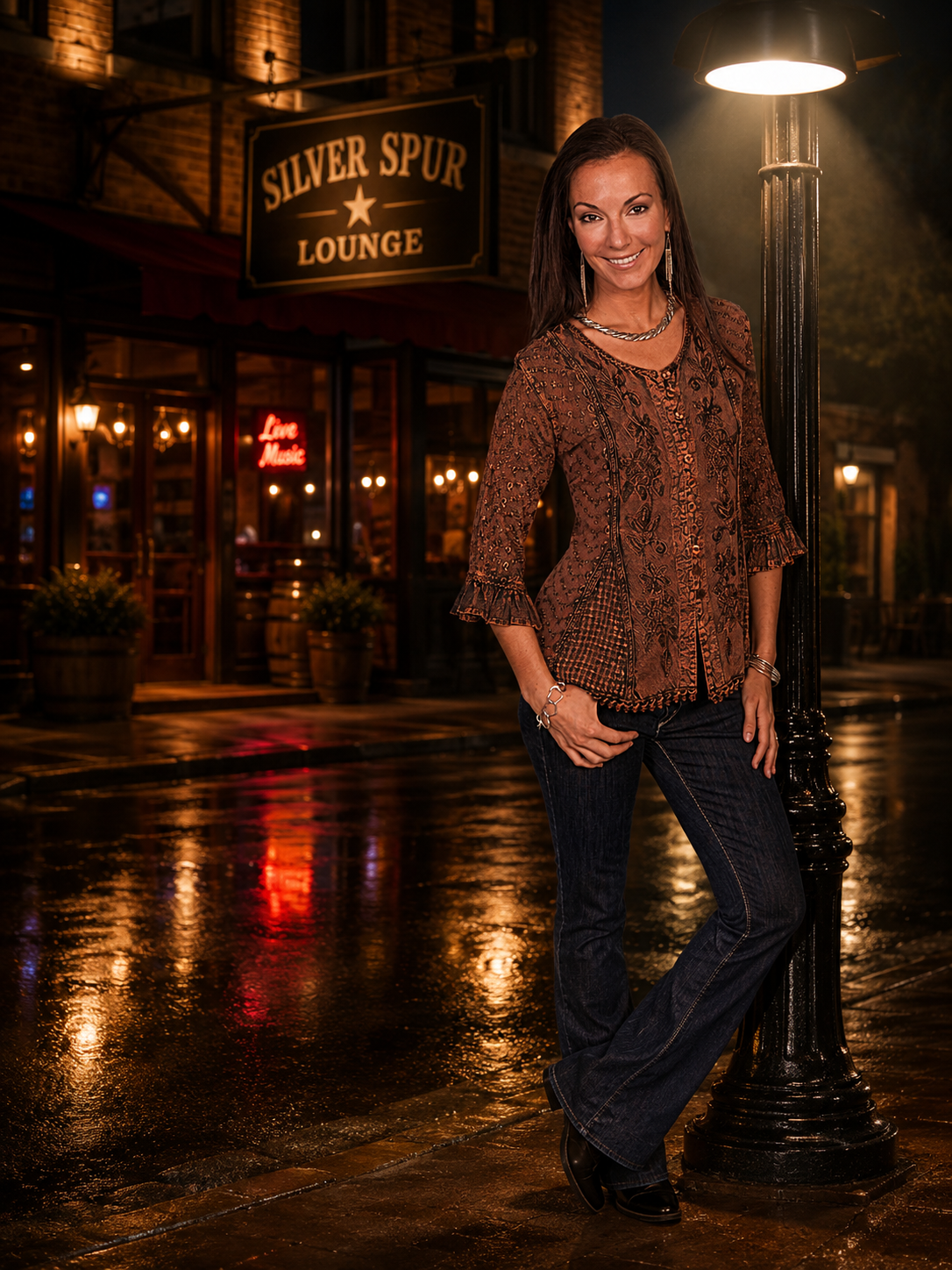Scully Copper Embroidered Blouse