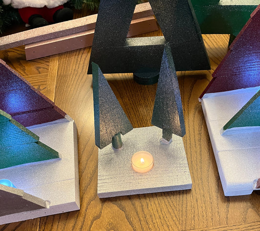 Mini Christmas Tree Forest with Tea Candle Holder