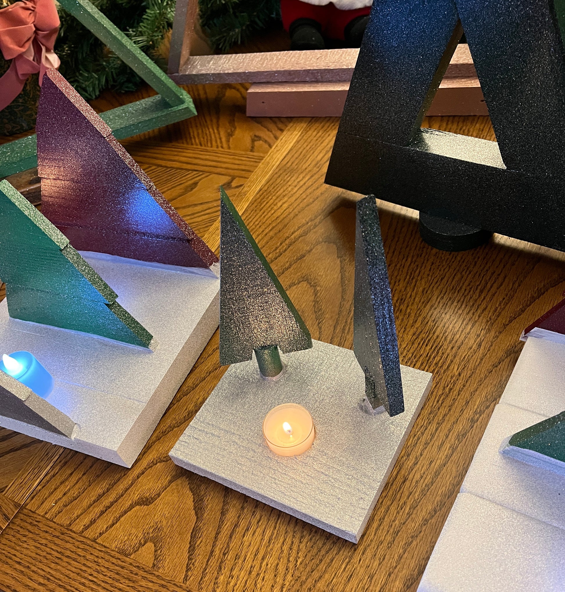 Mini Christmas Tree Forest with Tea Candle Holder