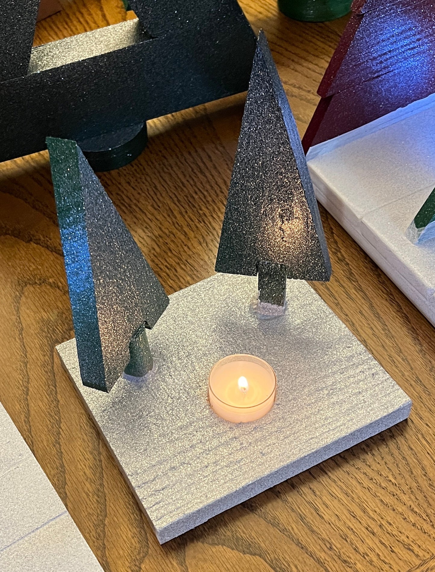 Mini Christmas Tree Forest with Tea Candle Holder