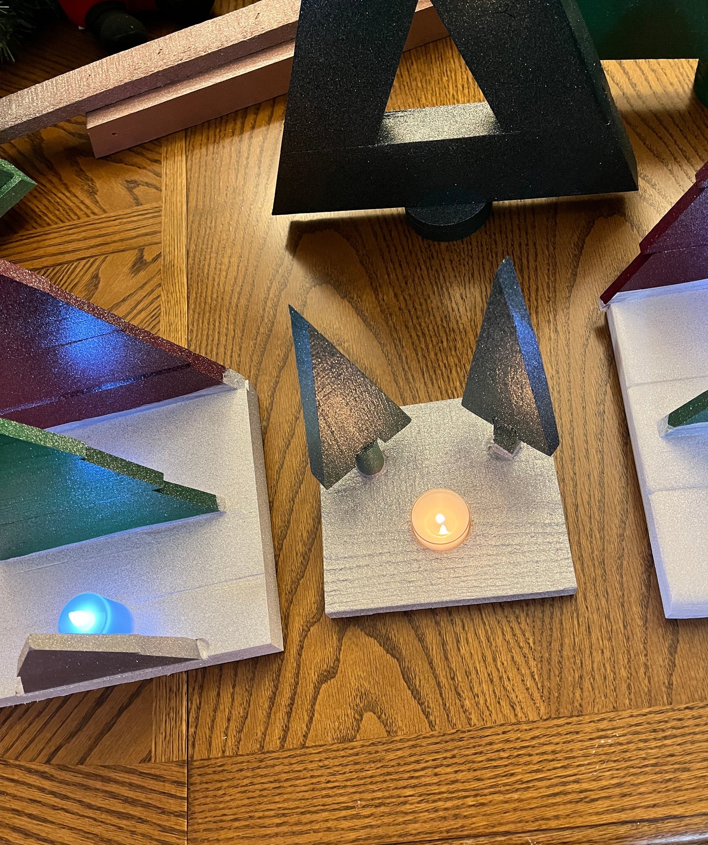 Mini Christmas Tree Forest with Tea Candle Holder