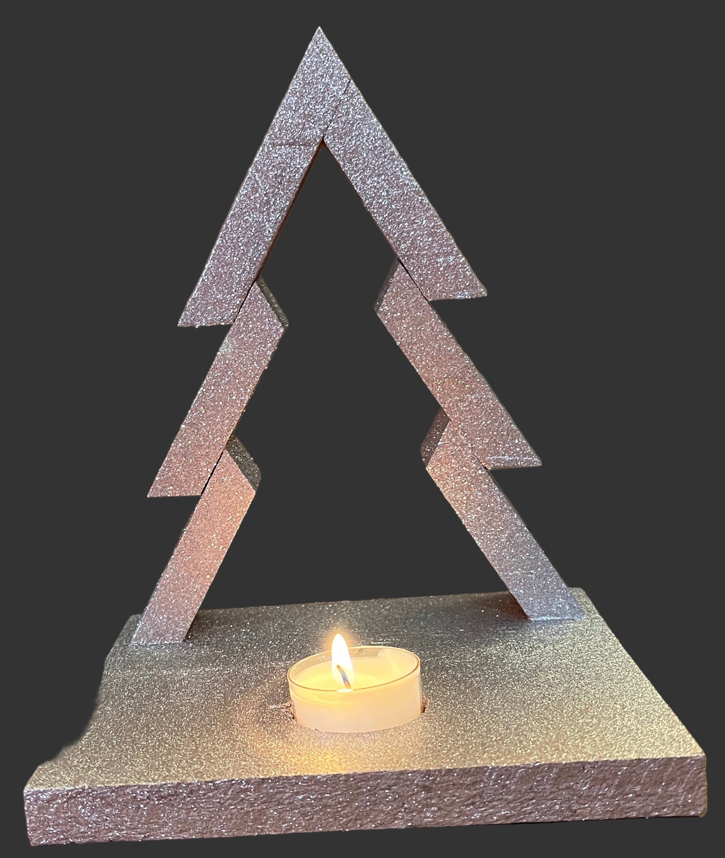 Rose Gold Christmas Tree Candle Holder